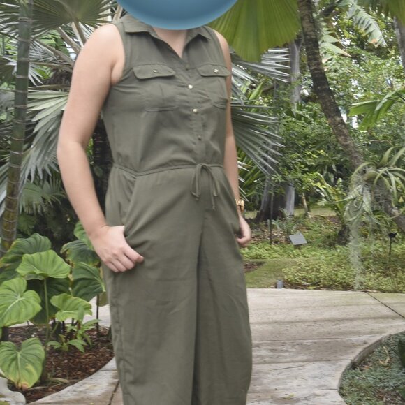 Bebop olive green jumpsuit, GUC, M - Picture 1 of 3